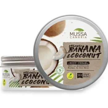 Crema corporal vegana de aceite natural de coco y manteca de coco